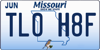 MO license plate TL0H8F
