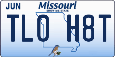 MO license plate TL0H8T