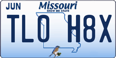 MO license plate TL0H8X