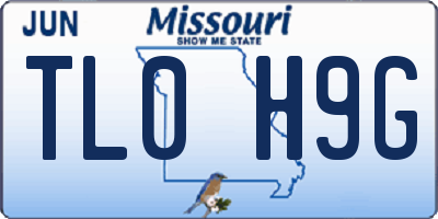 MO license plate TL0H9G
