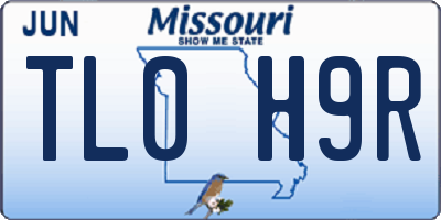 MO license plate TL0H9R