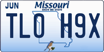 MO license plate TL0H9X