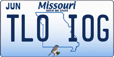 MO license plate TL0I0G