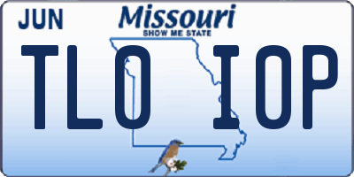MO license plate TL0I0P
