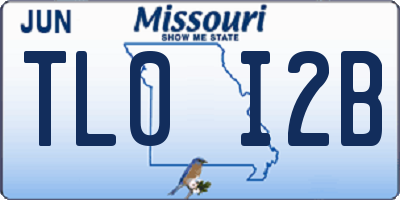 MO license plate TL0I2B