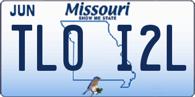 MO license plate TL0I2L