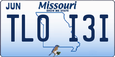 MO license plate TL0I3I