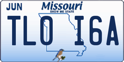MO license plate TL0I6A