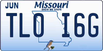 MO license plate TL0I6G