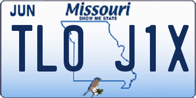 MO license plate TL0J1X