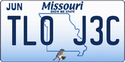 MO license plate TL0J3C