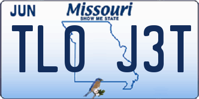 MO license plate TL0J3T