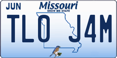 MO license plate TL0J4M