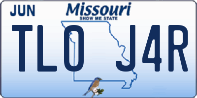MO license plate TL0J4R