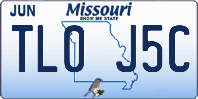 MO license plate TL0J5C