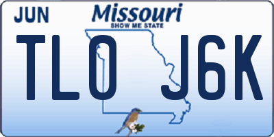 MO license plate TL0J6K