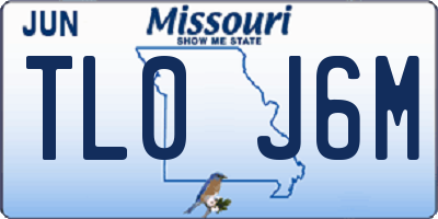 MO license plate TL0J6M