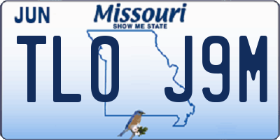 MO license plate TL0J9M