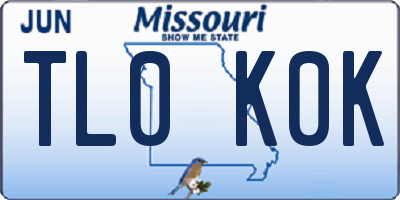 MO license plate TL0K0K
