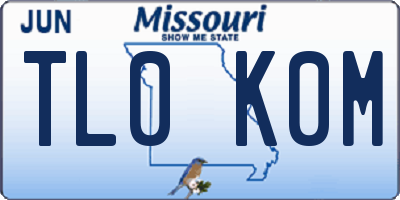 MO license plate TL0K0M