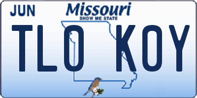 MO license plate TL0K0Y
