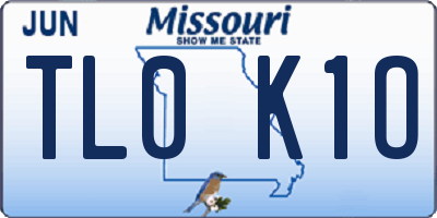MO license plate TL0K1O