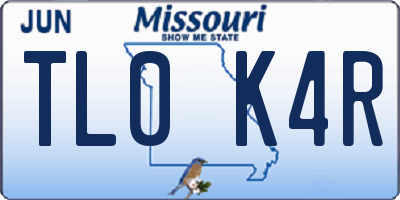 MO license plate TL0K4R