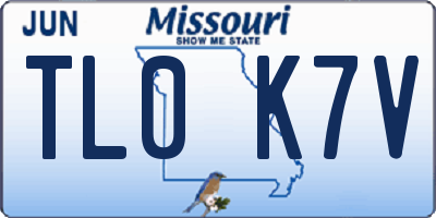 MO license plate TL0K7V