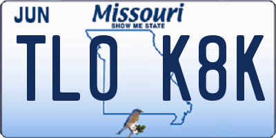 MO license plate TL0K8K