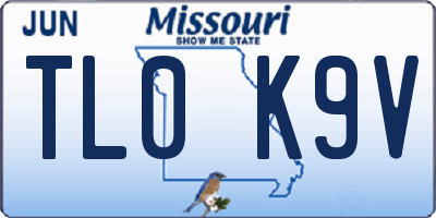 MO license plate TL0K9V