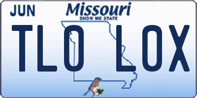 MO license plate TL0L0X