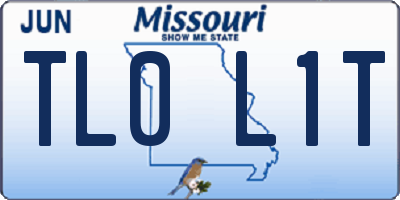 MO license plate TL0L1T