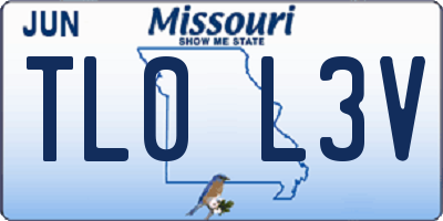 MO license plate TL0L3V