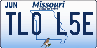 MO license plate TL0L5E