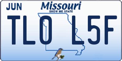 MO license plate TL0L5F
