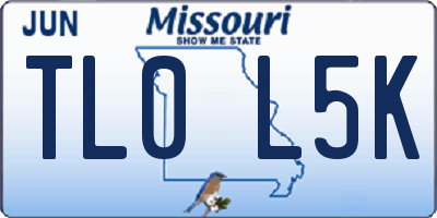 MO license plate TL0L5K