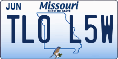 MO license plate TL0L5W