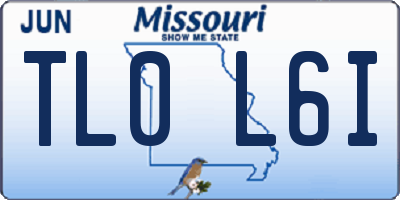 MO license plate TL0L6I
