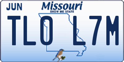 MO license plate TL0L7M