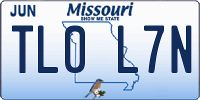 MO license plate TL0L7N