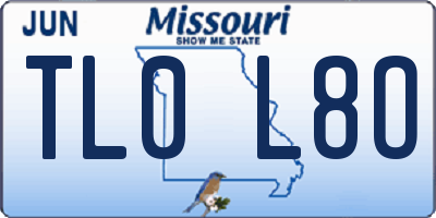 MO license plate TL0L8O