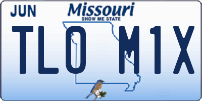 MO license plate TL0M1X