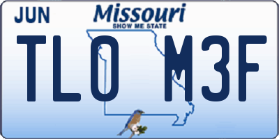 MO license plate TL0M3F