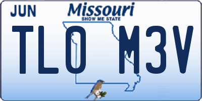 MO license plate TL0M3V