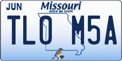 MO license plate TL0M5A