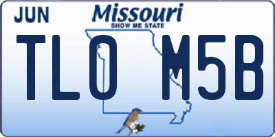 MO license plate TL0M5B
