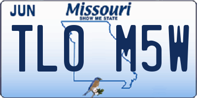 MO license plate TL0M5W