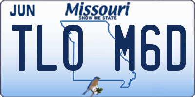 MO license plate TL0M6D