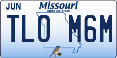 MO license plate TL0M6M