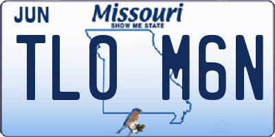 MO license plate TL0M6N